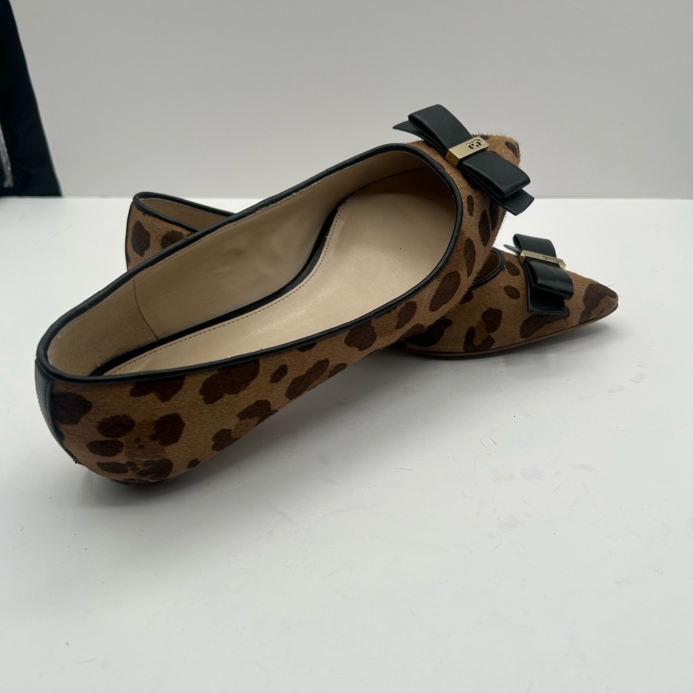 Cole Haan Calf Fur Leopard Flats Cheetah Print